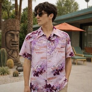 Vintage Malihini Mark Raysten Hawaiian Aloha Shirt Mens S Floral Aloha 70s 80s